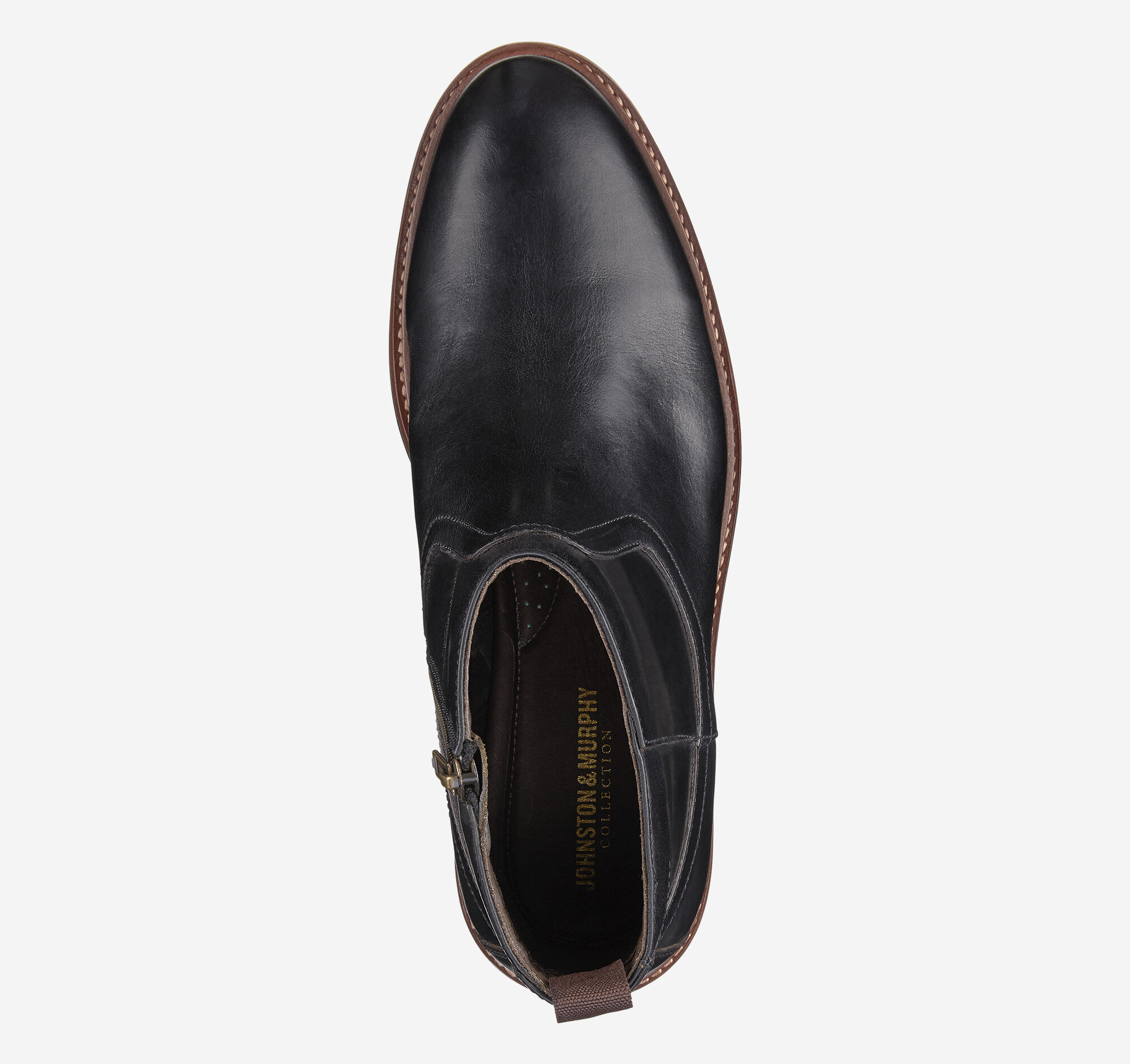 Men's Welch Zip Boot in Black Full Grain | Johnston & Murphy